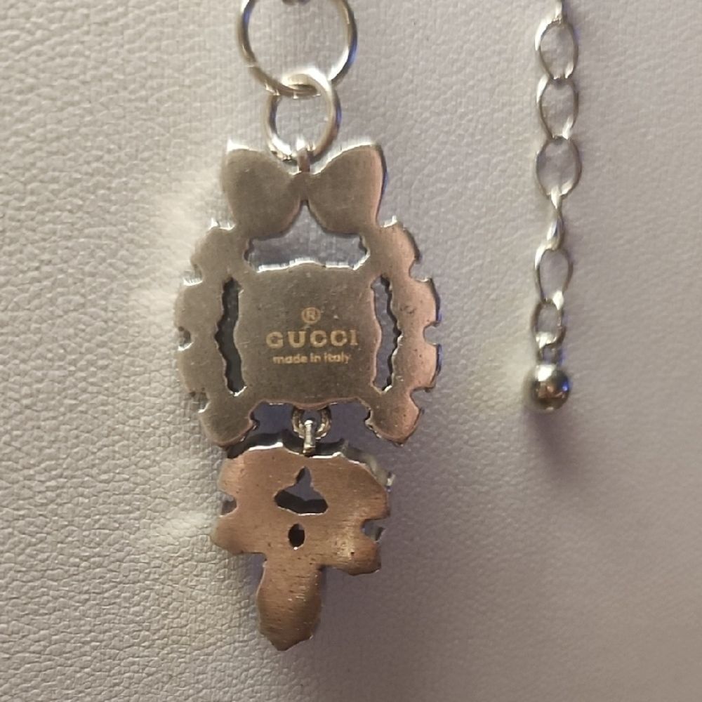 Gucci Silver and Green Necklace with Elegant Design - Picture 2 of 2